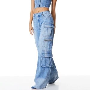 Alice + Olivia Cay Baggy Cargo Jeans 25
